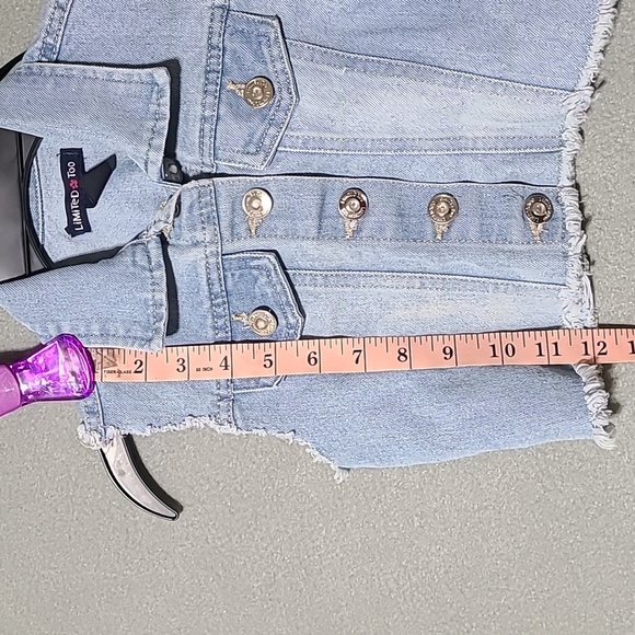 LIMITED TOO Girl's Denim Blue Jean Sleeveless Vest - Size 8 - Picture 12 of 12